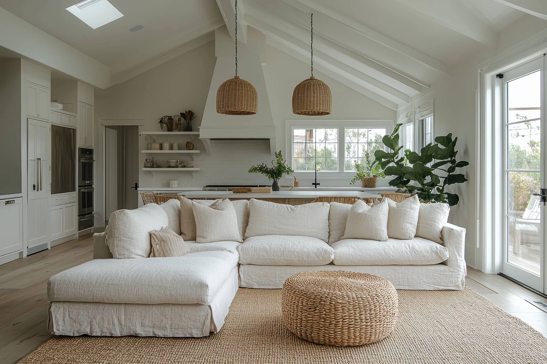 A coastal interior design with Roman shades near Chattanooga, (TN)