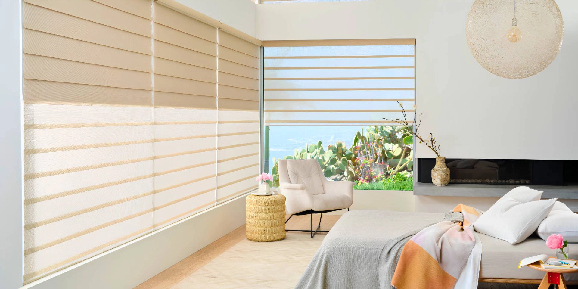 Hunter Douglas Vignette® Roman Shades in windows near Roseburg, Oregon.