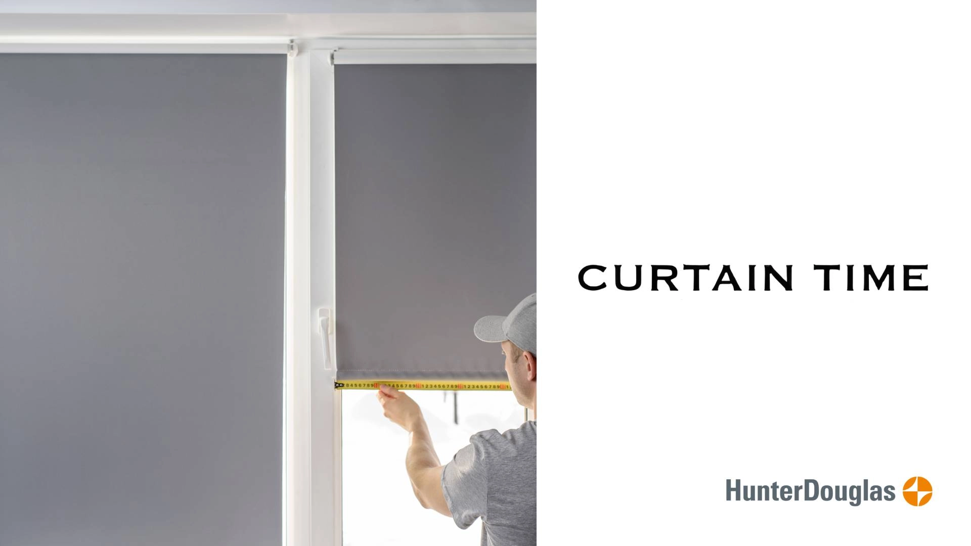 A window treatment professional performing window treatment measurements near Stoneham, MA.