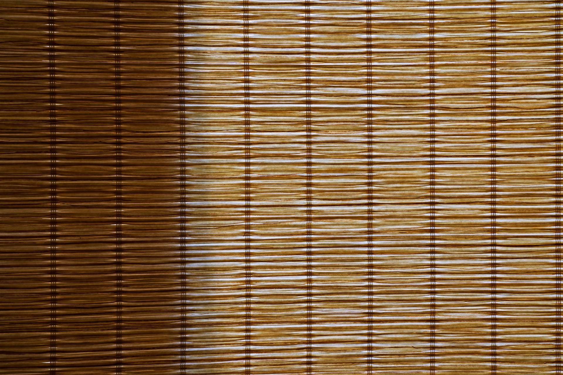 A close-up view of a woven shade on a window near Mobile, Alabama (AL)