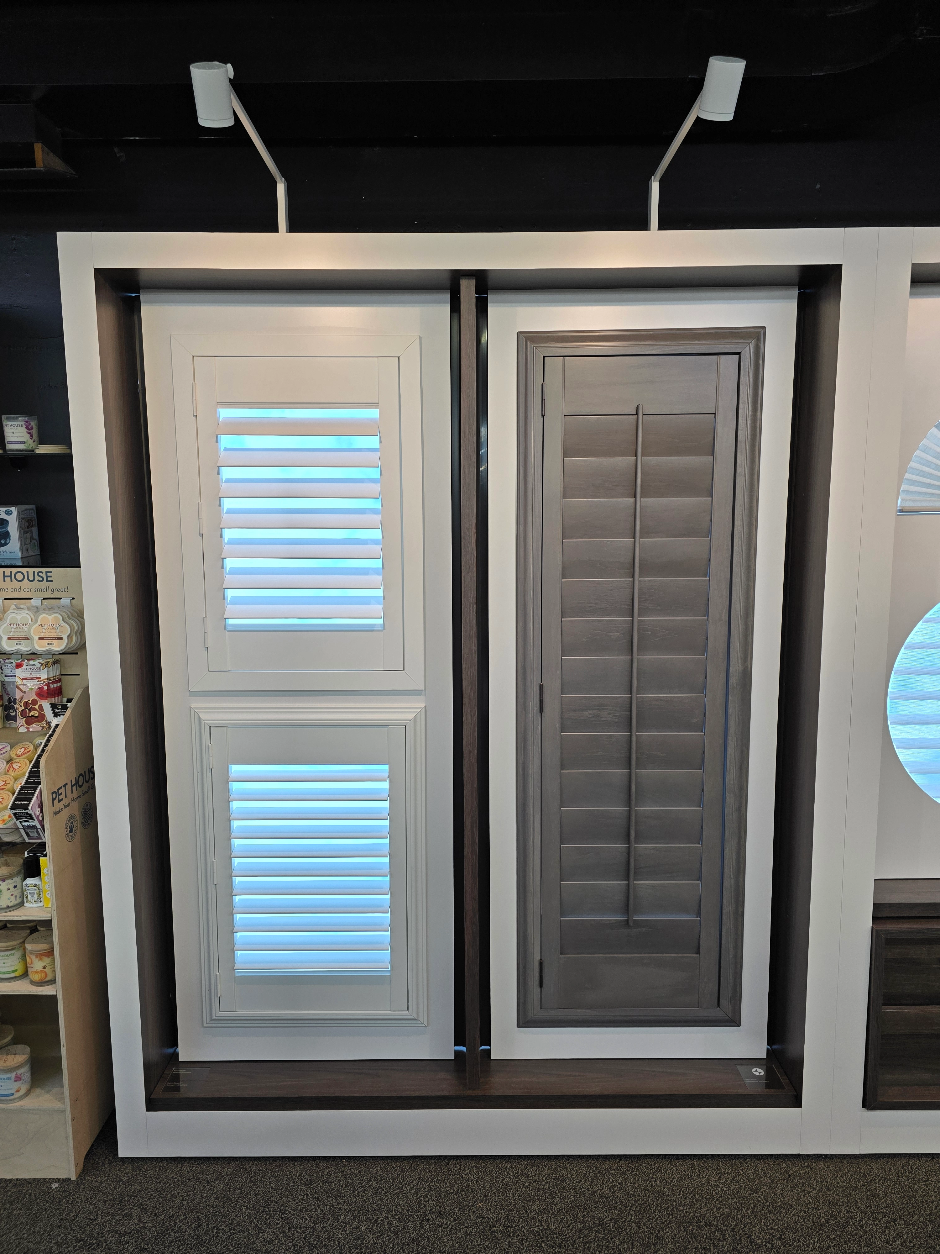 Hunter Douglas shutter samples.