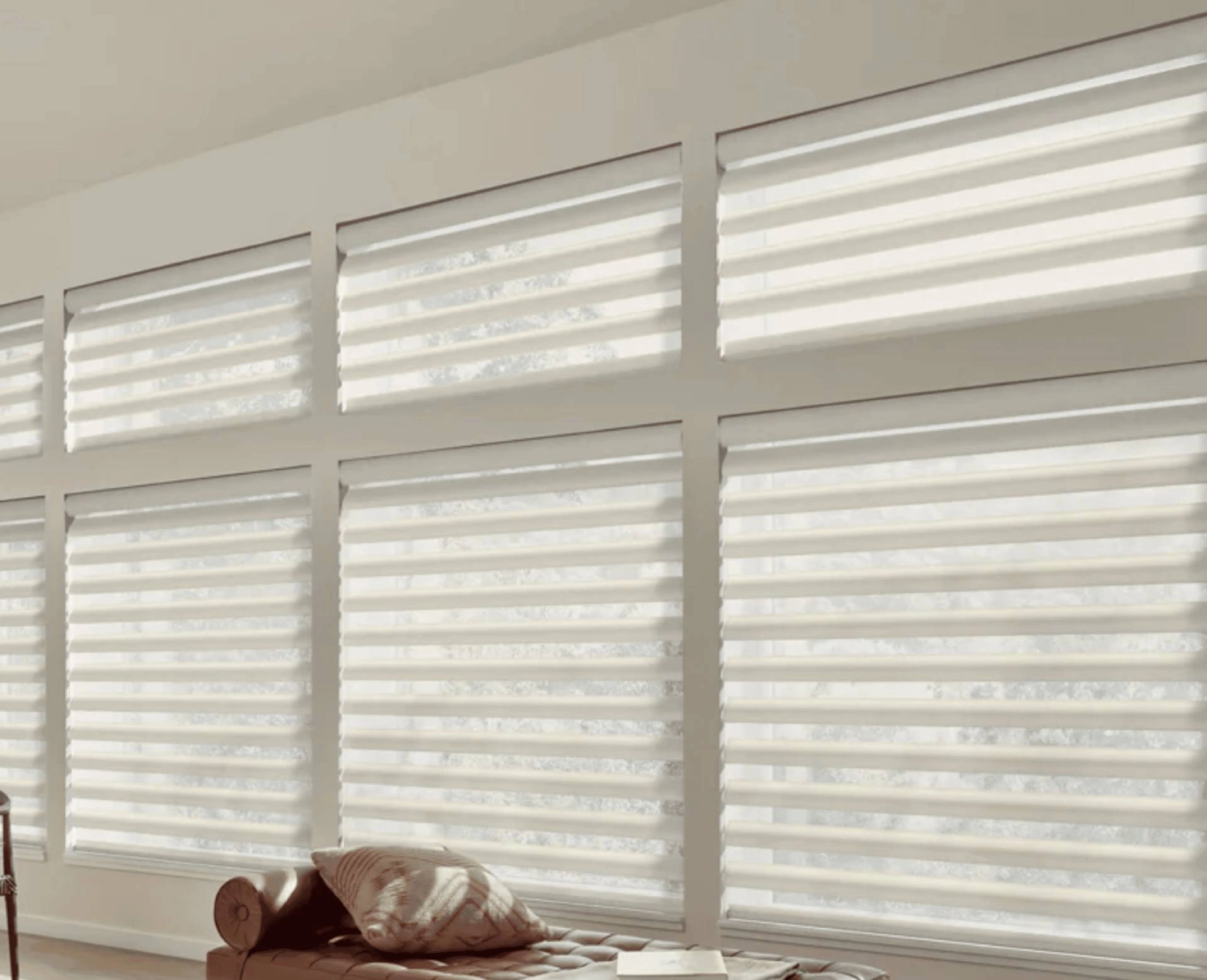 Hunter Douglas Pirouette® Sheer Shades in a dining room near Beaufort, NC