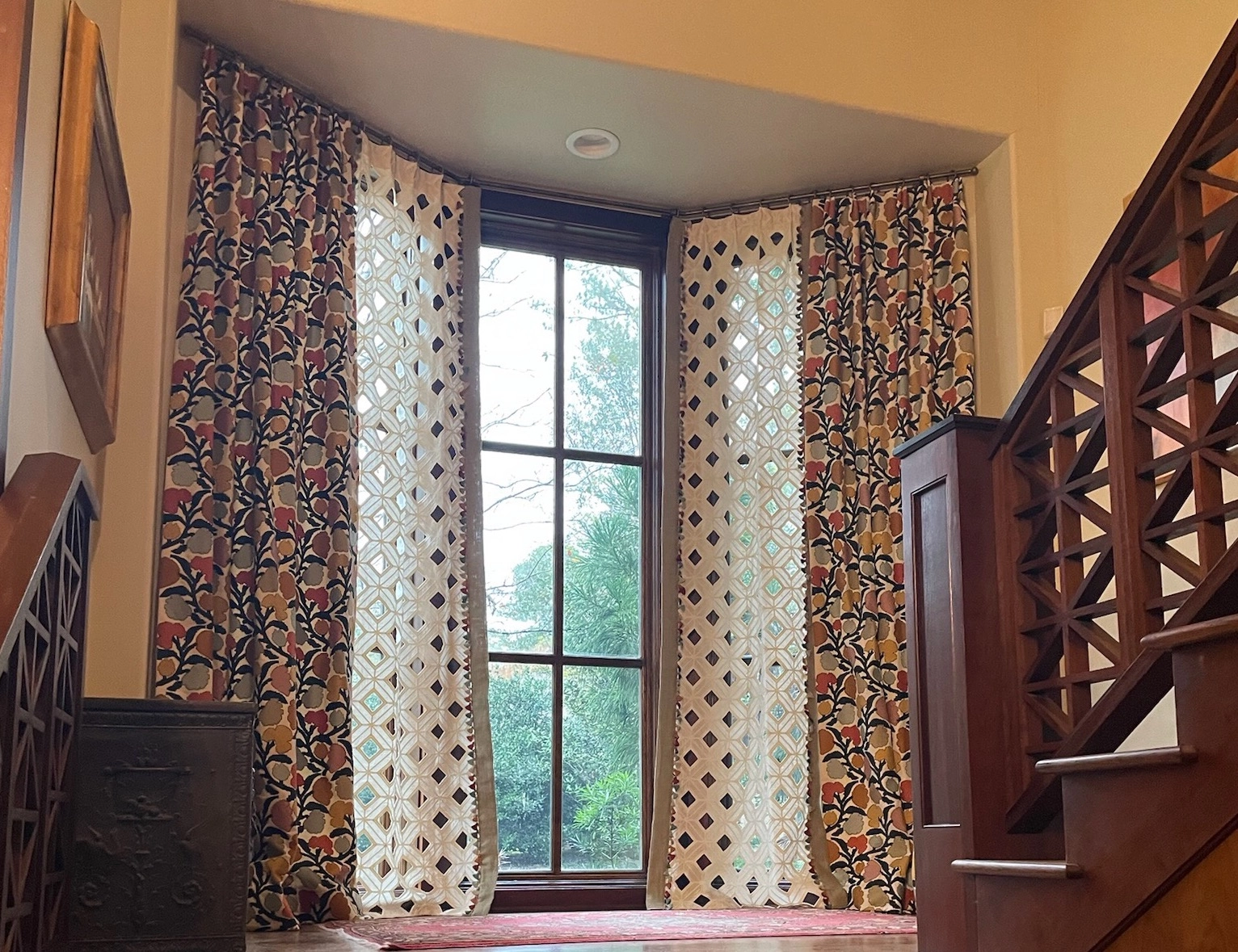 Windows with drapery