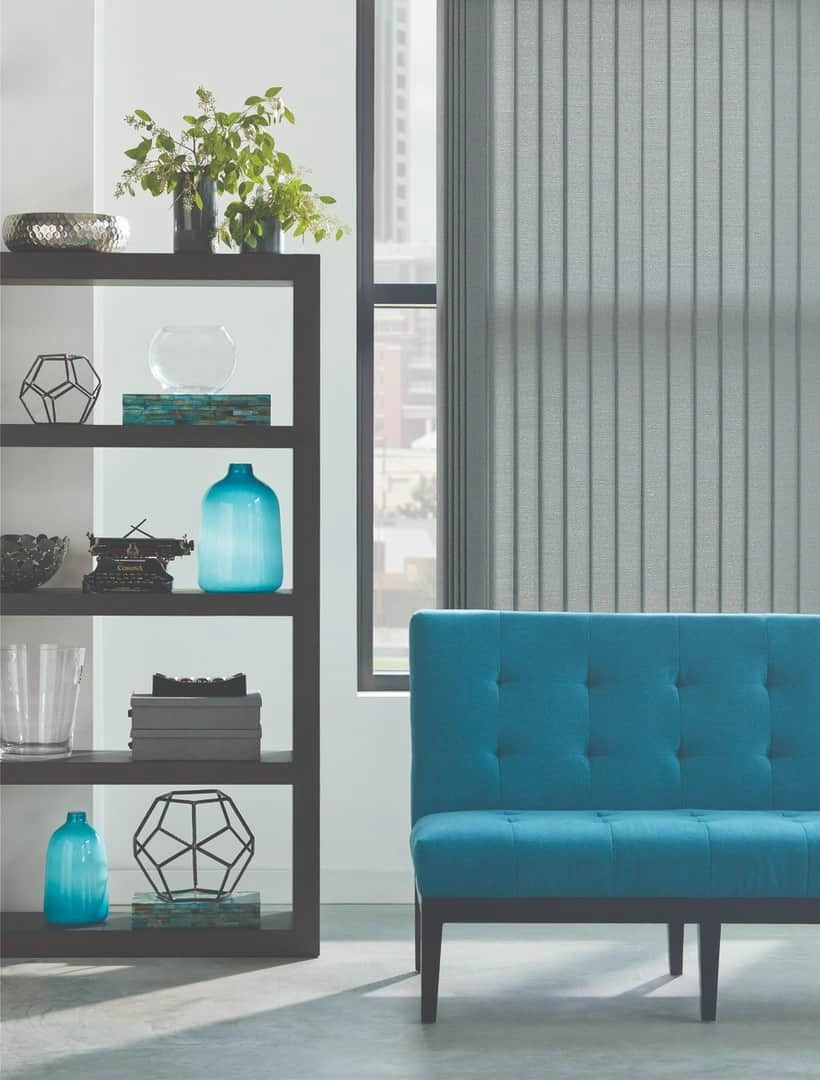 Hunter Douglas Somner® Custom Vertical Blinds Anaheim, California (CA) gliding window panels, vertical shades, window blinds.