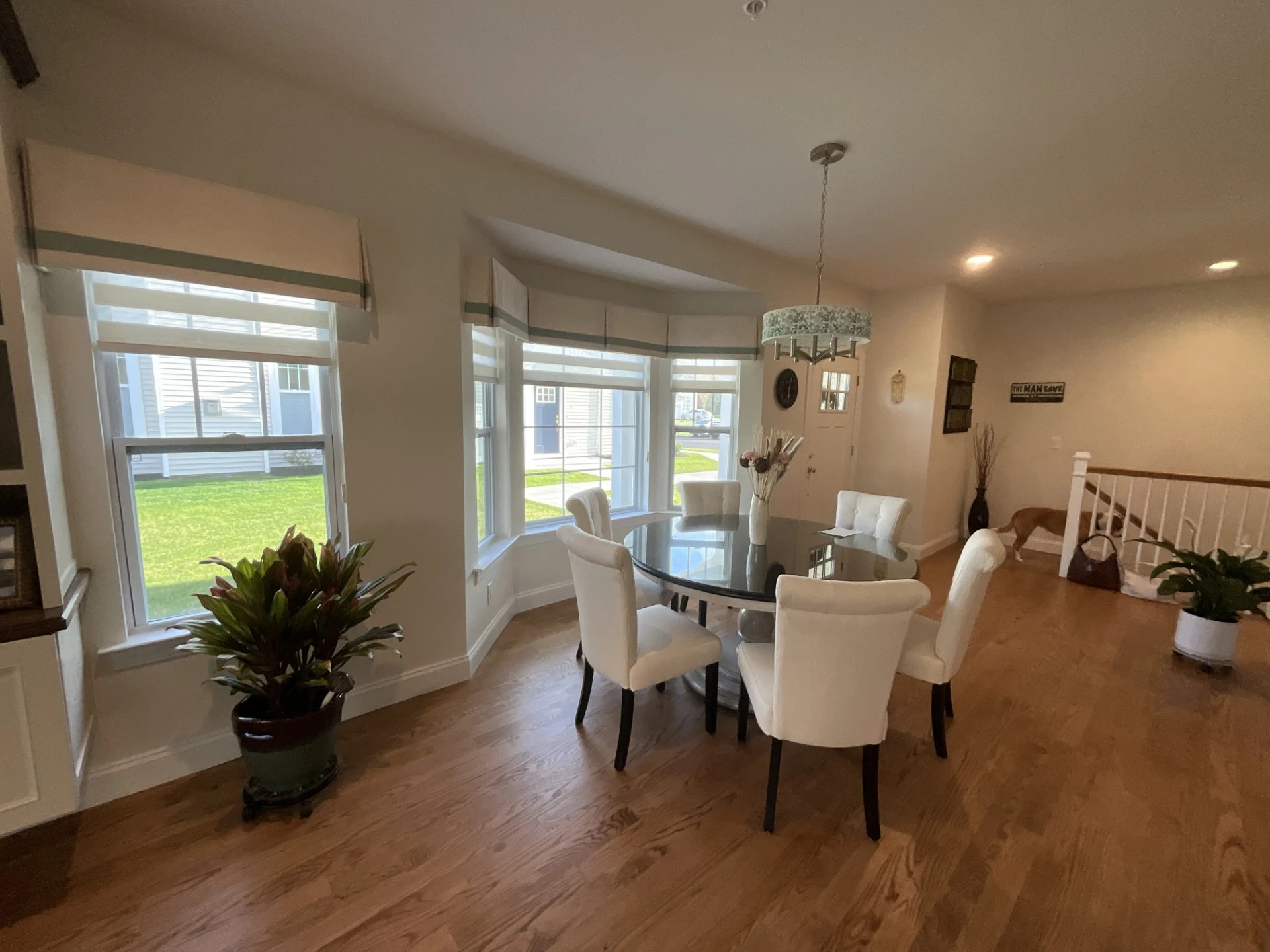 Valances in a dining room.