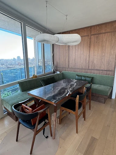 NYC Banquett Green Mohair Upholstered Bench 