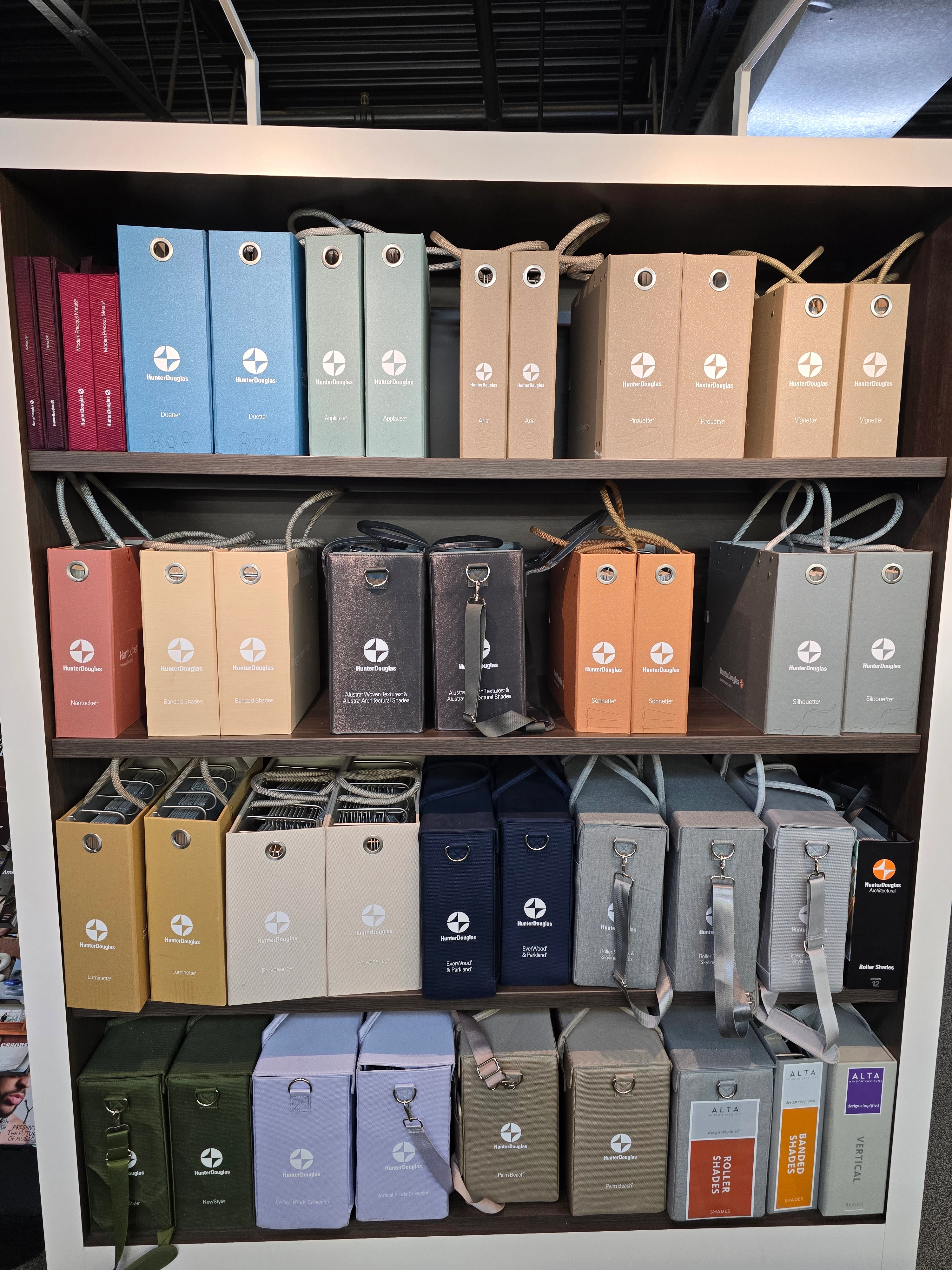 Hunter Douglas sample books.
