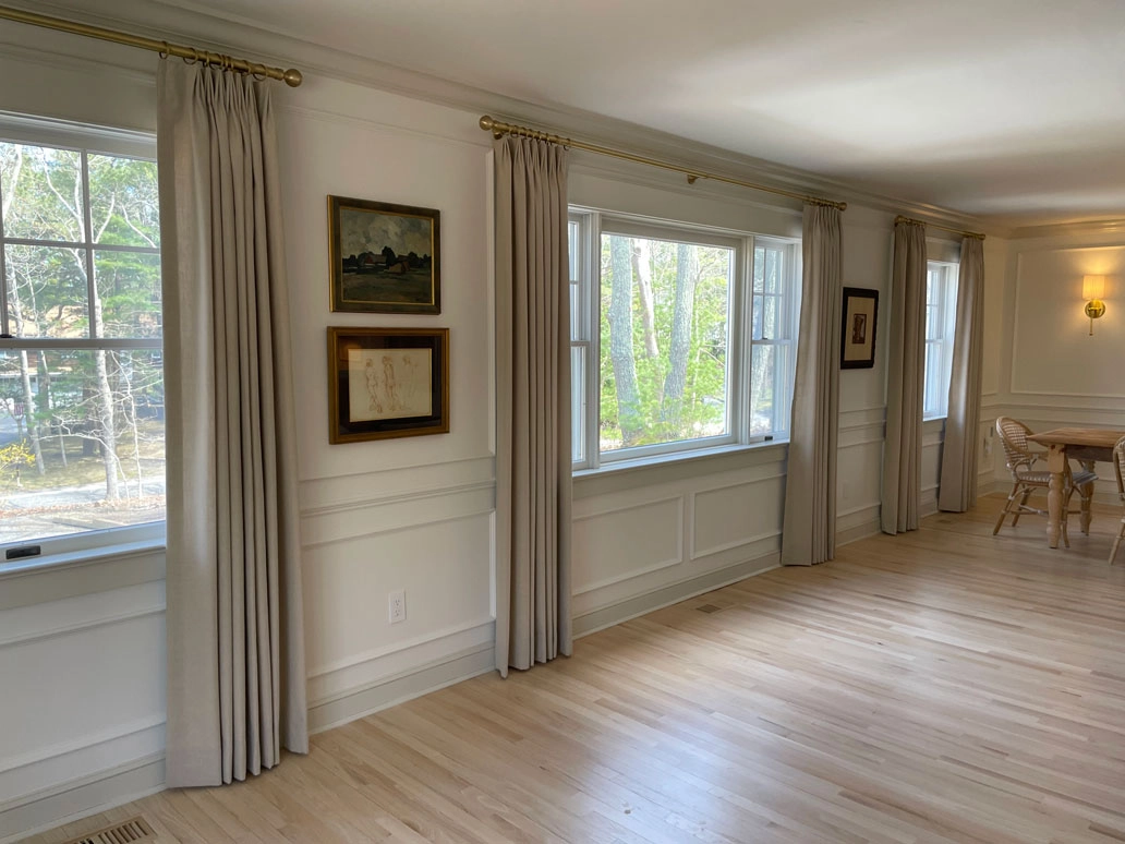 Windows with drapery