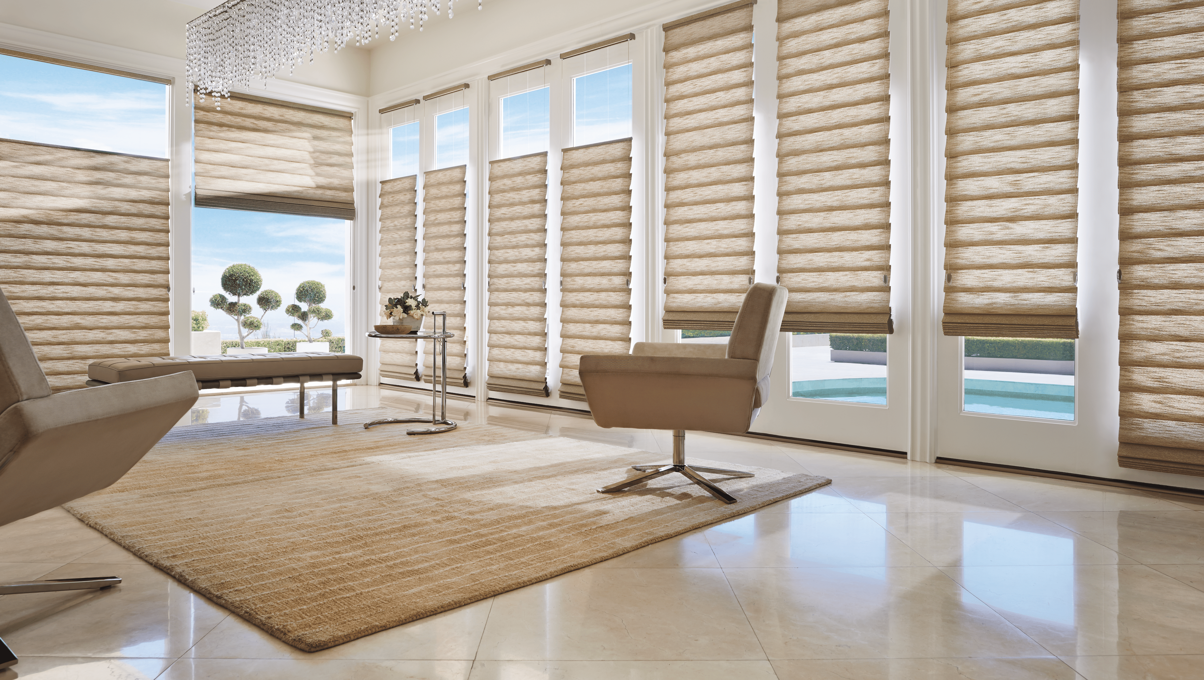Top-Down/Bottom-Up Roman Shades for Windows