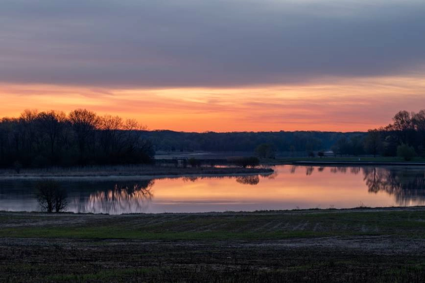 Busse Woods sunrise near Mt. Prospect, Illinois (IL)