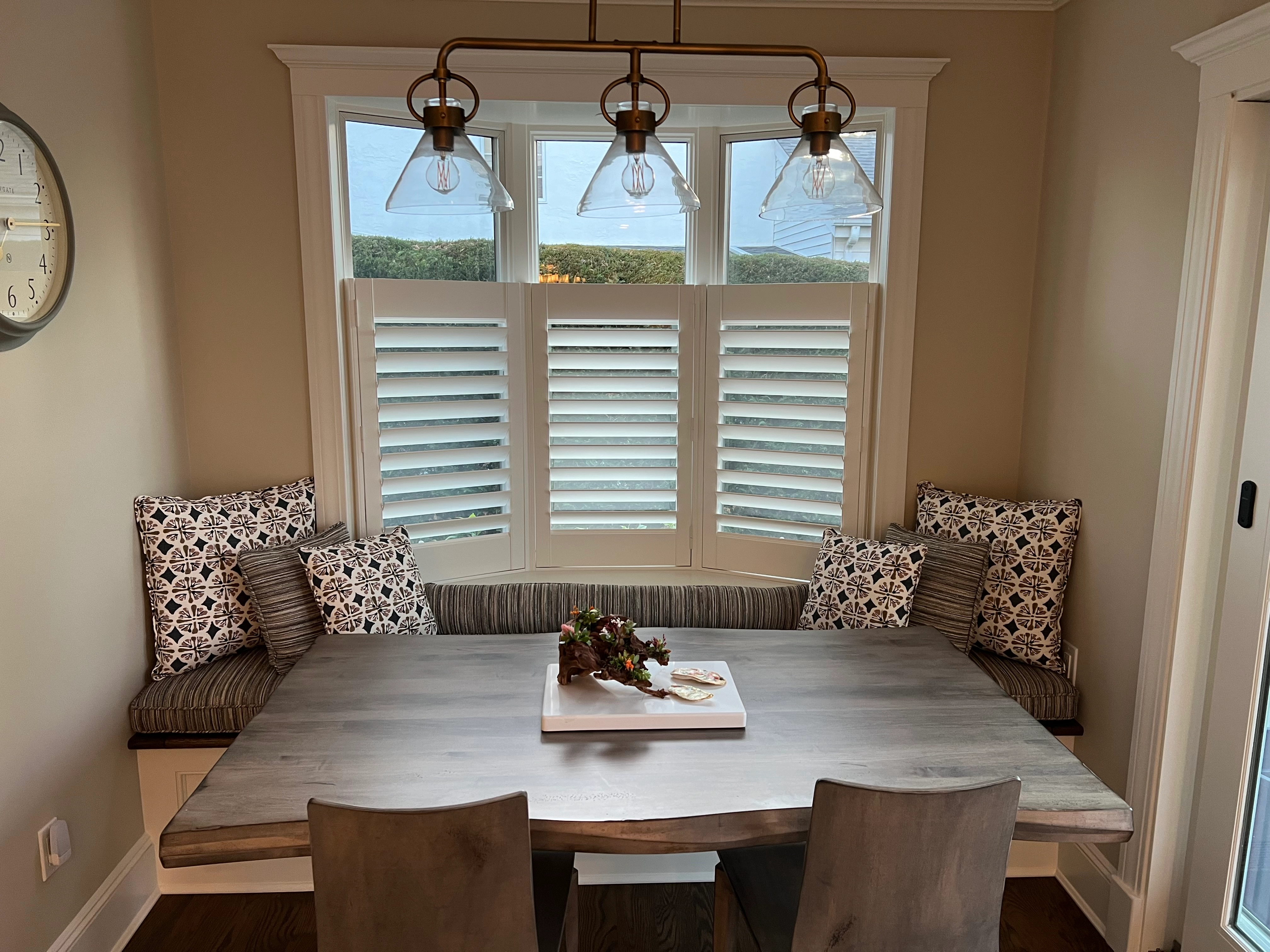 Upholstery on a bench.