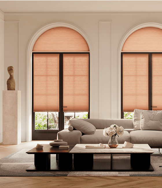 Honeycomb Shades with specialty shapes