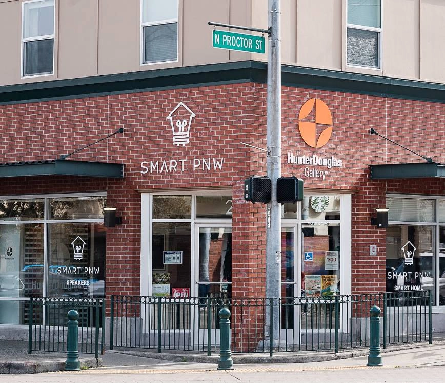 An image of Smart PNW's storefront, a Hunter Douglas window treatment store in Tacoma, WA 