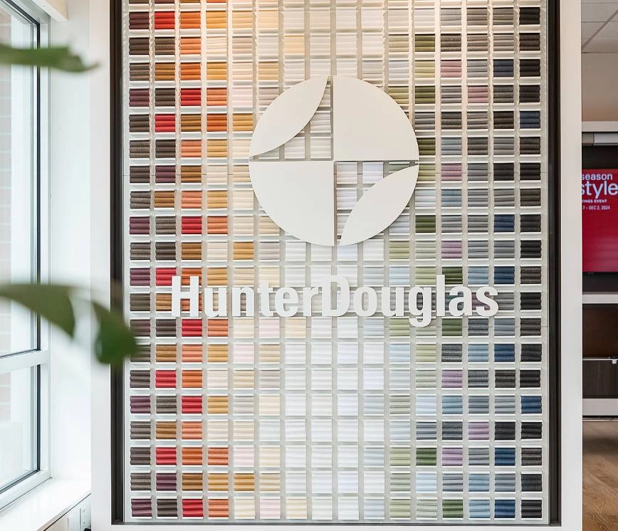 Image inside Smart PNW, showcasing their collection of Hunter Douglas window treatments in Tacoma, WA