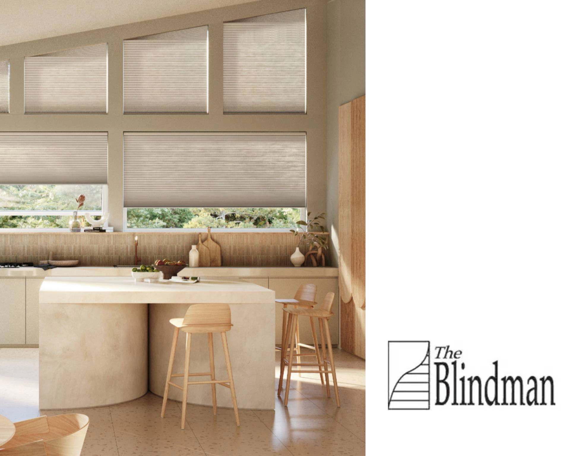 Hunter Douglas Duette® Cellular Shades on an angled window near Roseburg, Oregon (OR)