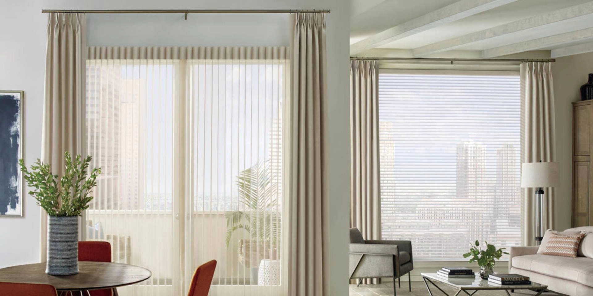 Hunter Douglas Silhouette® Sheer Shades as window treatments for privacy in a residential home