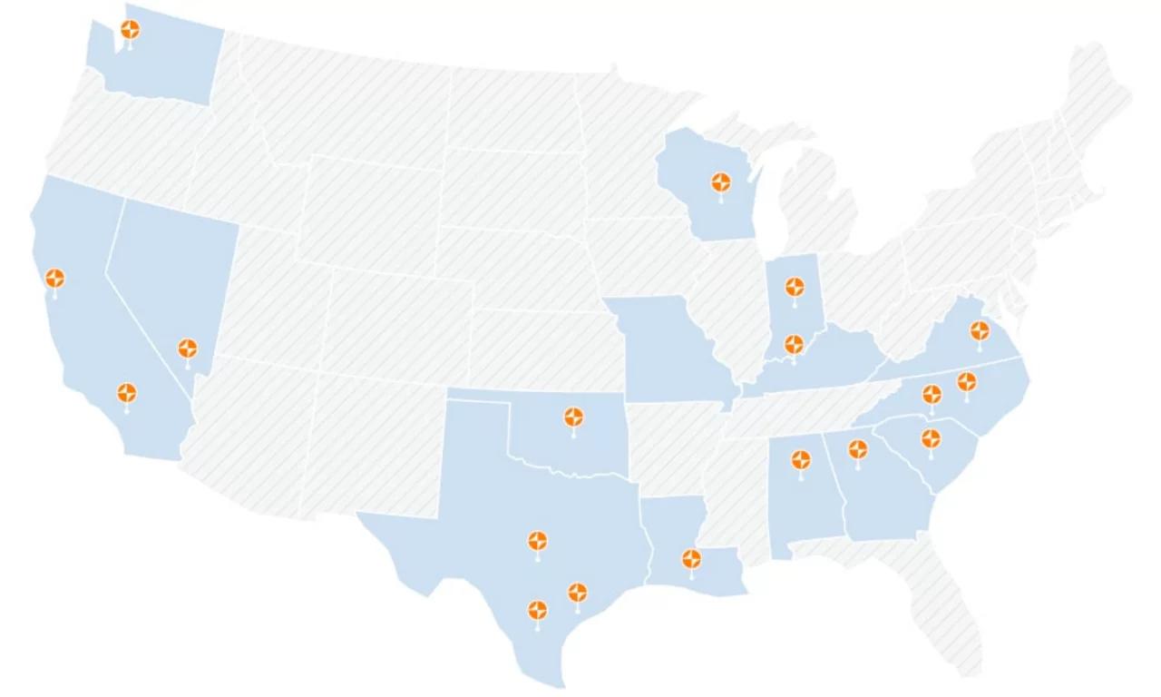 Hunter Douglas Available Market United States Map