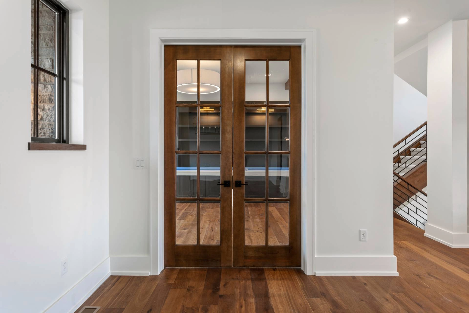 Wooden French doors leading into a study near Rohnert Park, CA