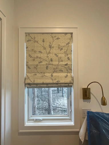 Floral Flat Roman Shade