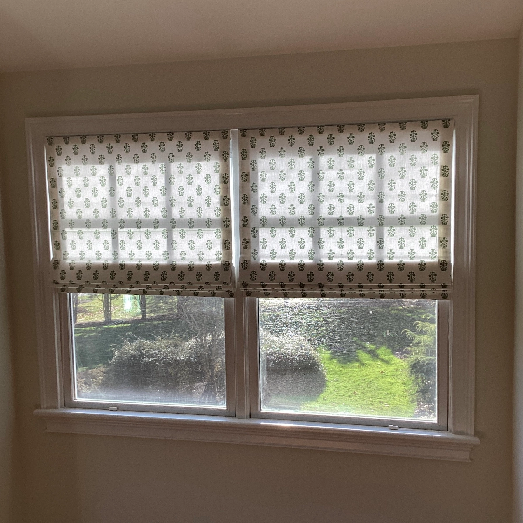 Windows with shades.