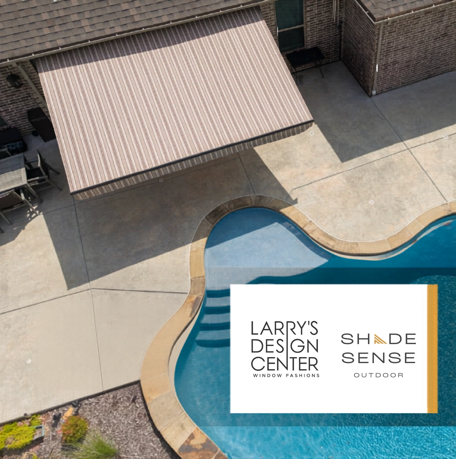 Shade Sense Outdoor Retractable Awnings near a pool.