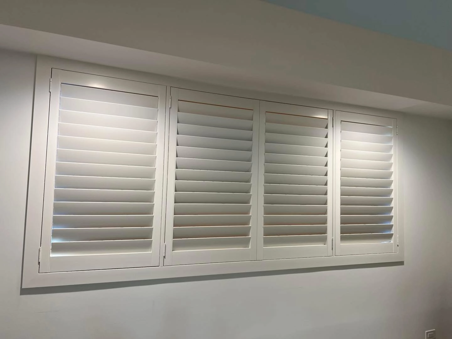 Shutters in windows.