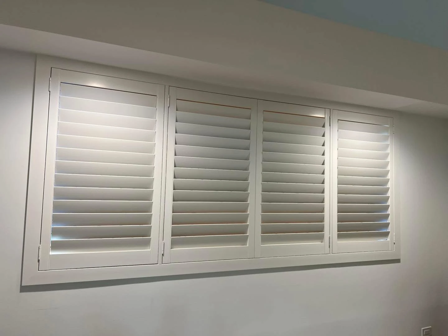Shutters in windows.
