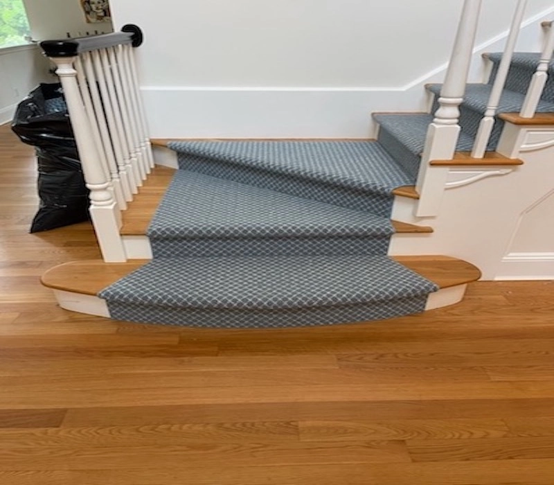 Blue and White Stair Runner