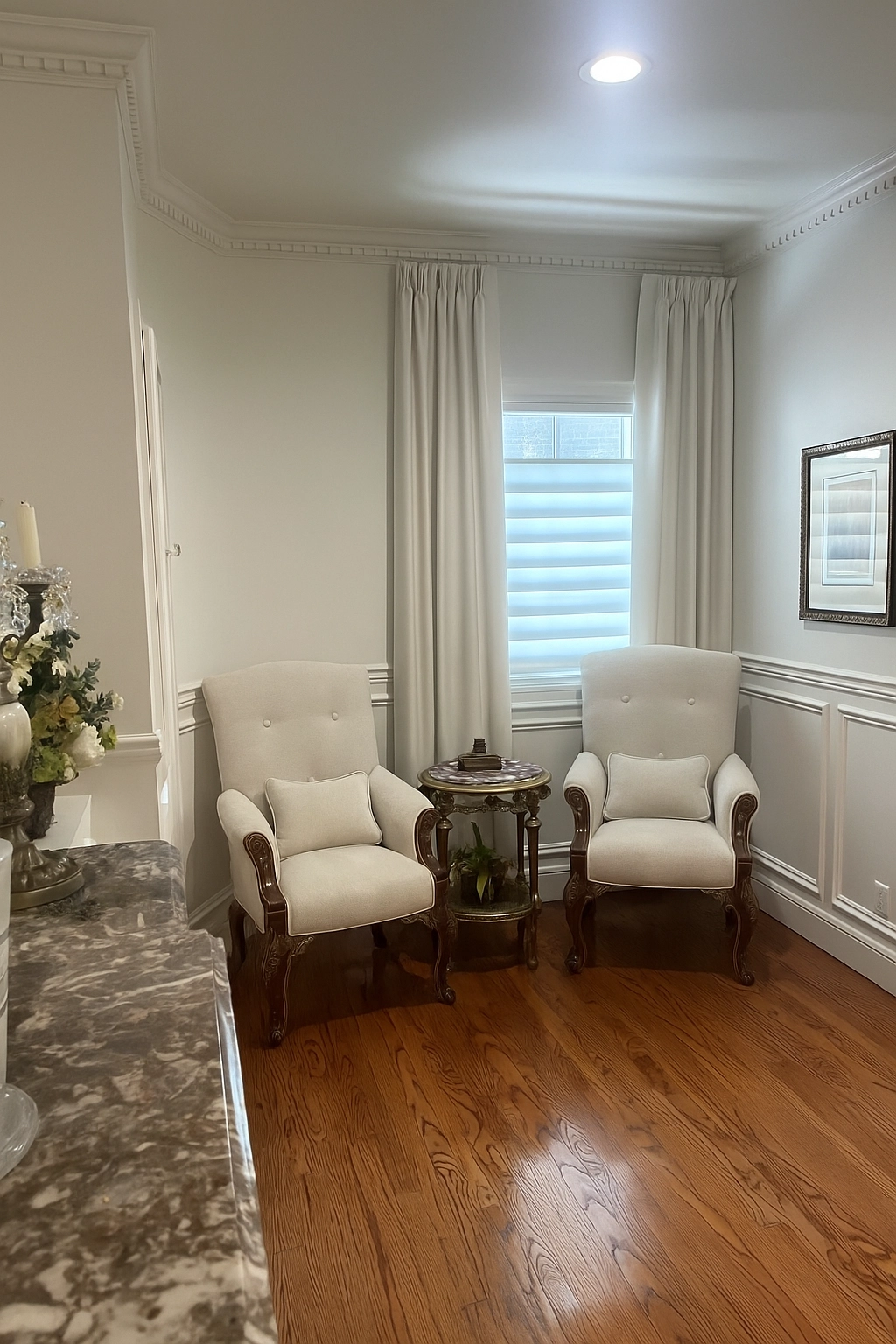 Drapery by JM Windows.