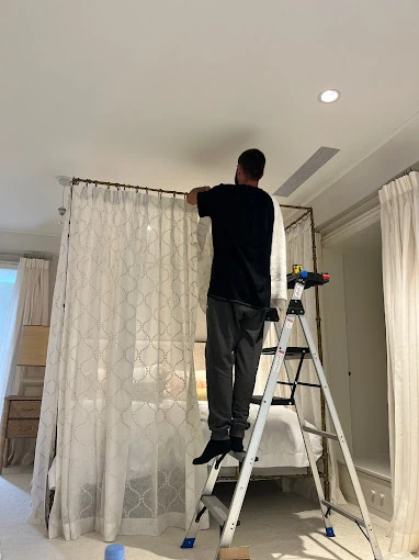 Installing Bedroom Canopy Drapes