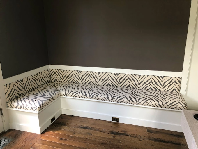 Game room couch upholstery job