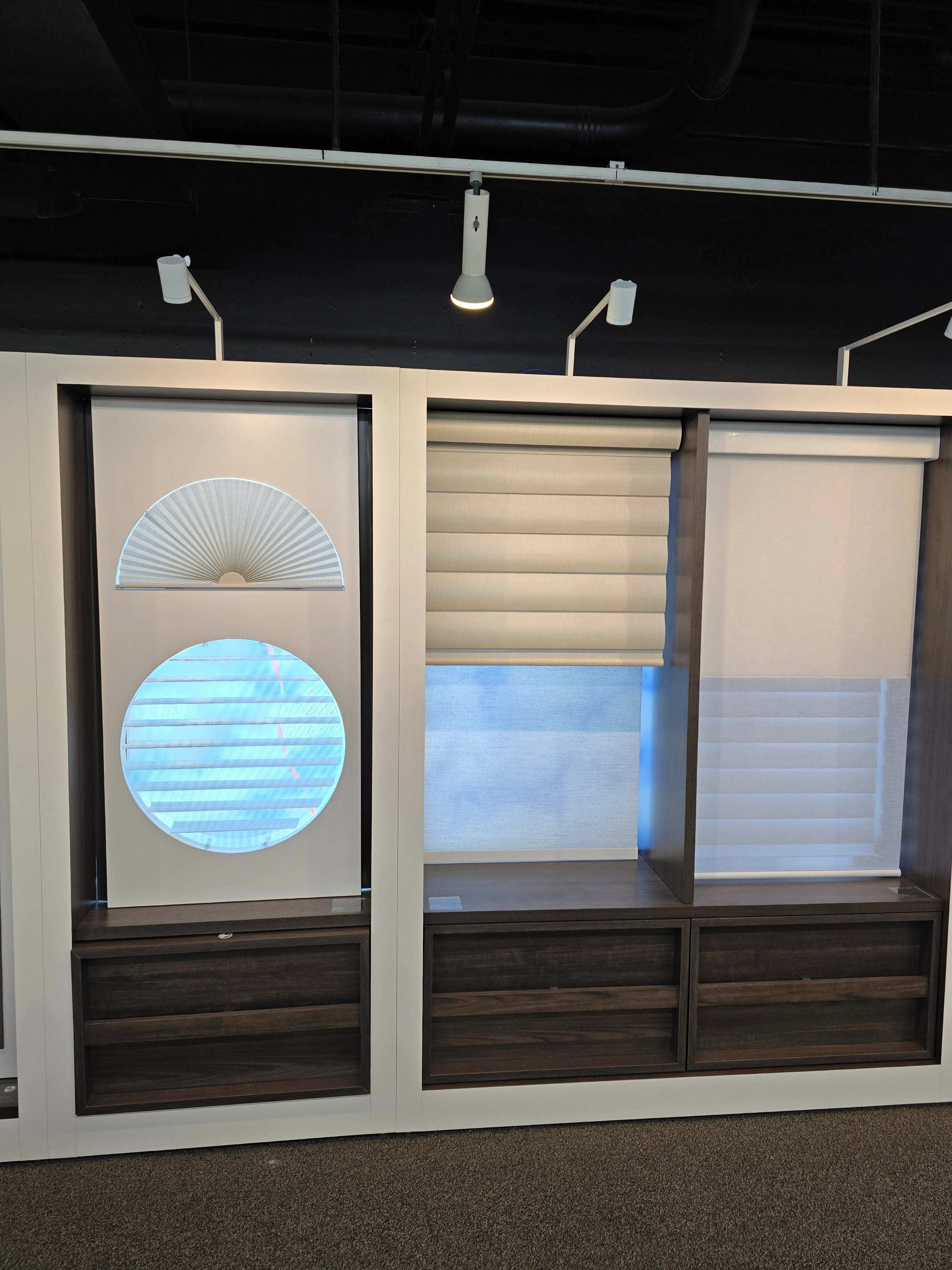 Hunter Douglas product samples.