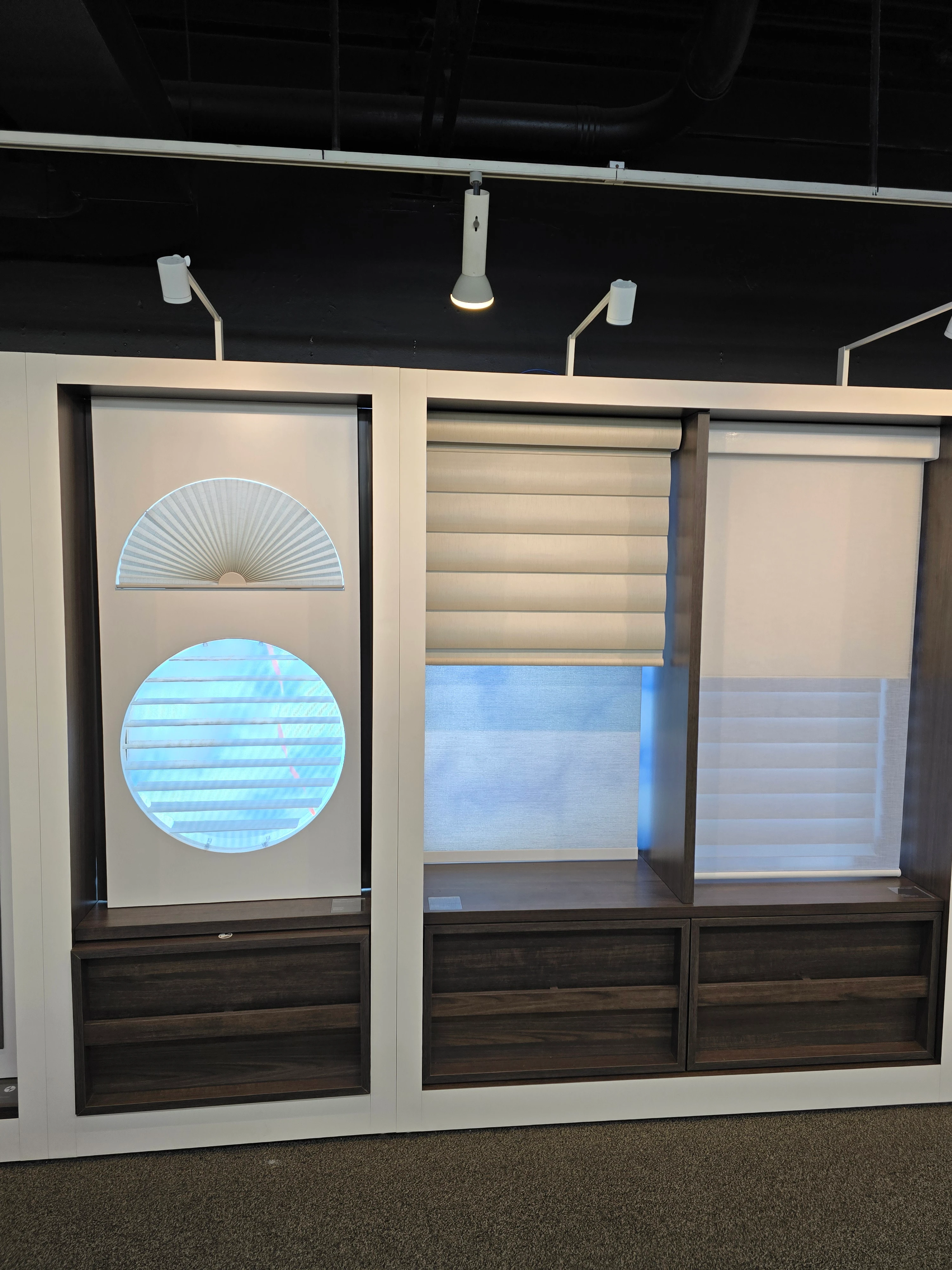 Hunter Douglas product samples.