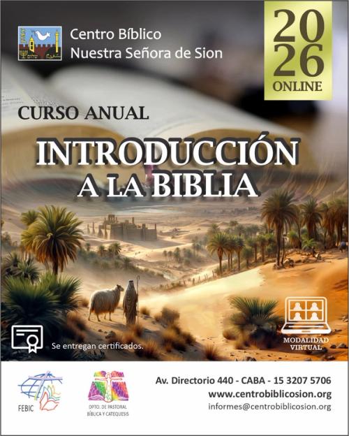 Introducción a la Biblia, curso anual 2026, modalidad virtual