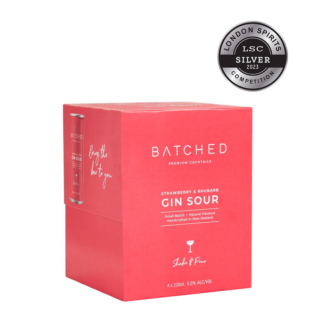 Premium Liquor Batched Gin Sour Strawberry & Rhubarb
