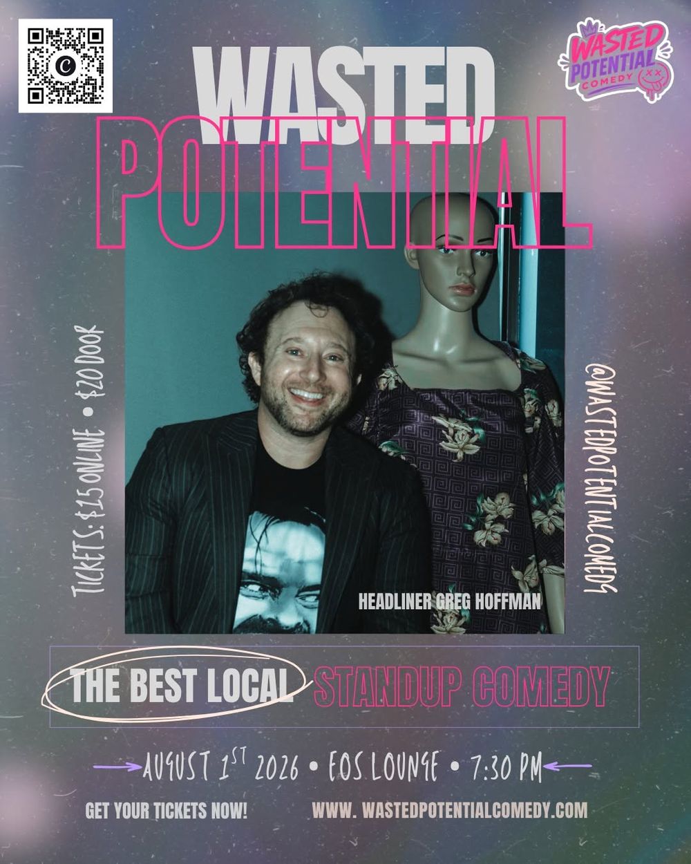 We're excited to welcome musical comedian Gregory Hoffman as the headliner for our very fi