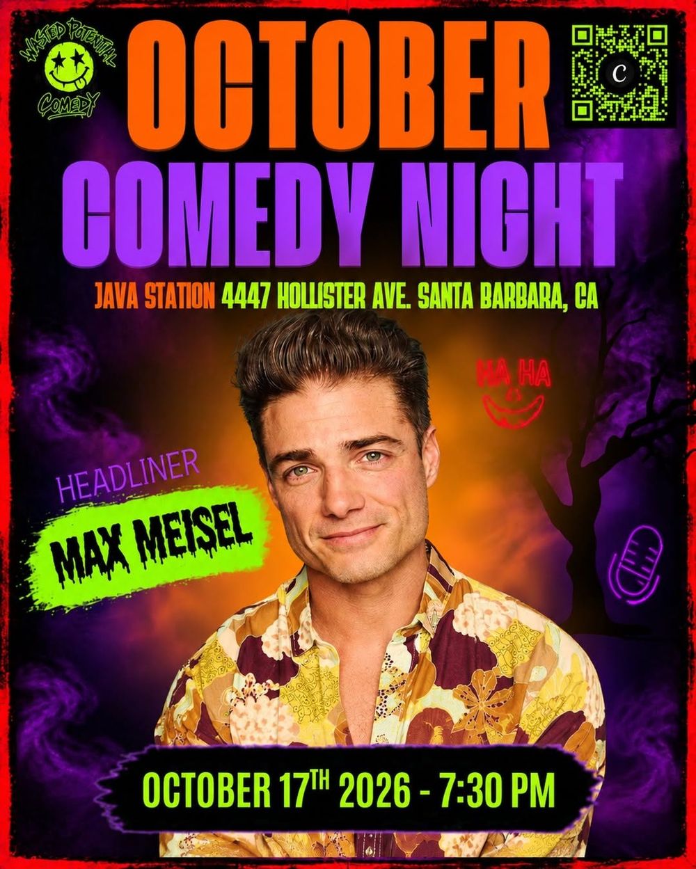 🎤 Meet our October headliner, Max Meisel!

Fresh off touring with Tom Arnold across the U