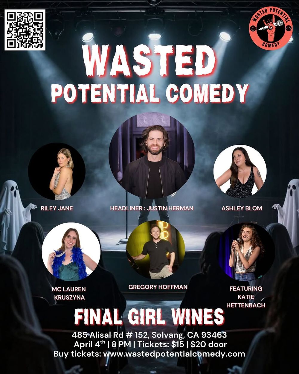 Solvang, we’re back 🍷
Wasted Potential Comedy is taking over Final Girl Wines for a night