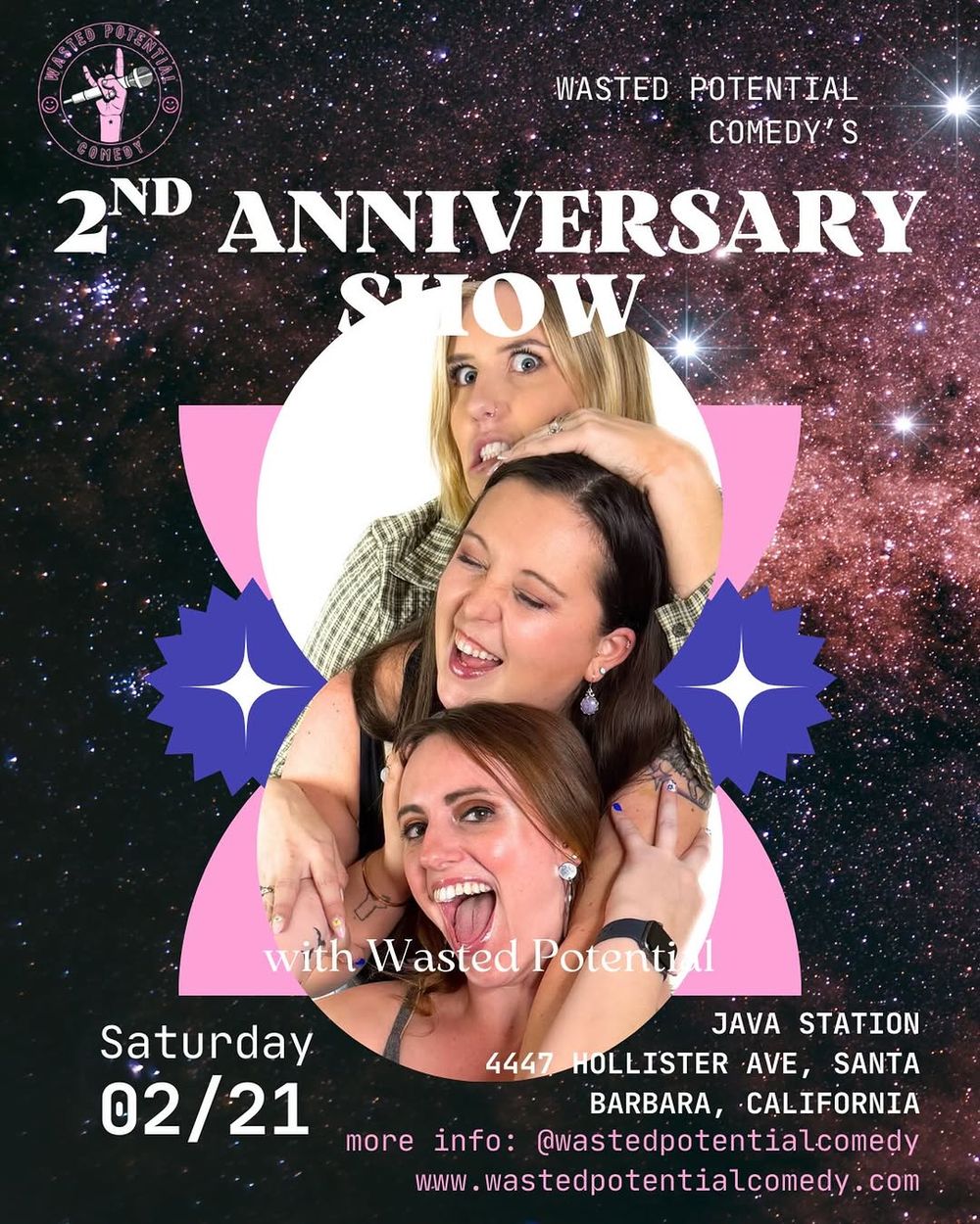 Wasted Potential Comedy is turning TWO.

What started as three women (Lauren Kruszyna, Ash