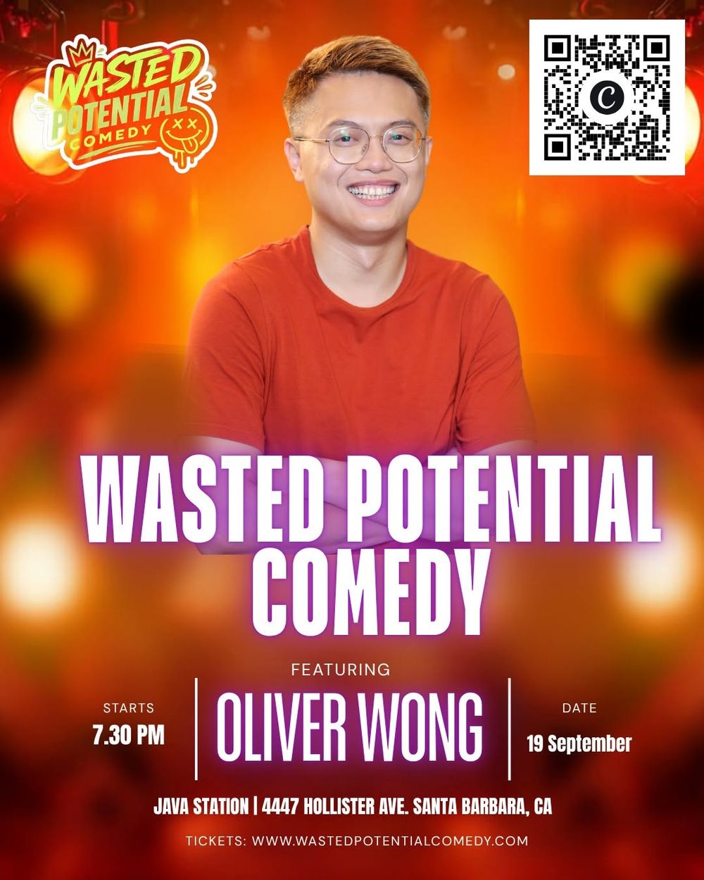 Joining us Saturday: @oliverwongcomedy!

Oliver Wong is a Taiwanese comedian, writer and f