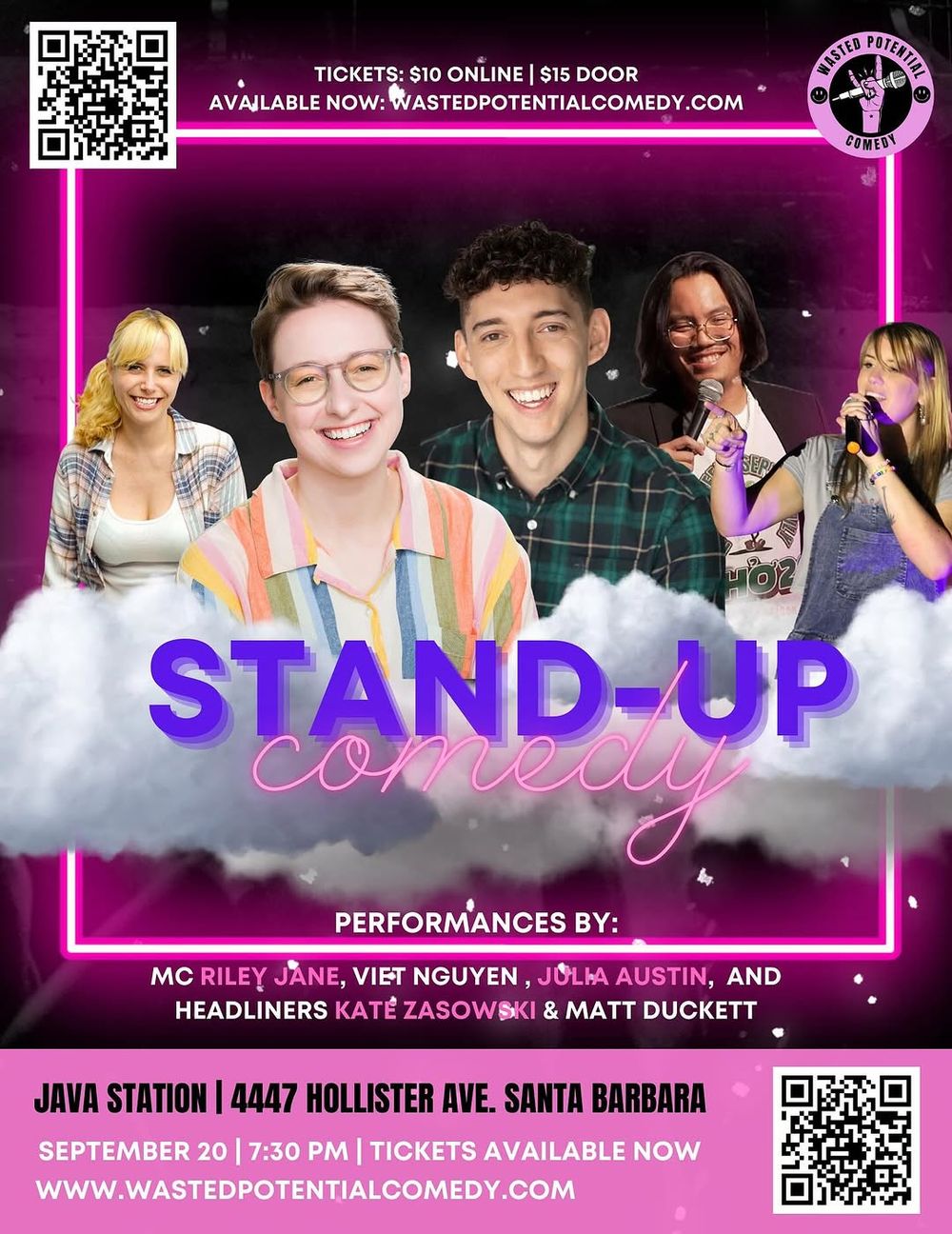 🎤 Comedy Night! 🎤
 📅 Saturday, Sept 20th @ 7:30 PM (Doors open at 7:00 PM) Join us for 