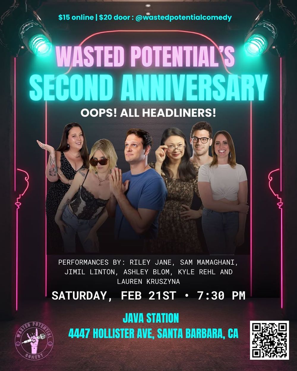 Wasted Potential Comedy is turning TWO 🎉 and we’re celebrating the only way we know how: 
