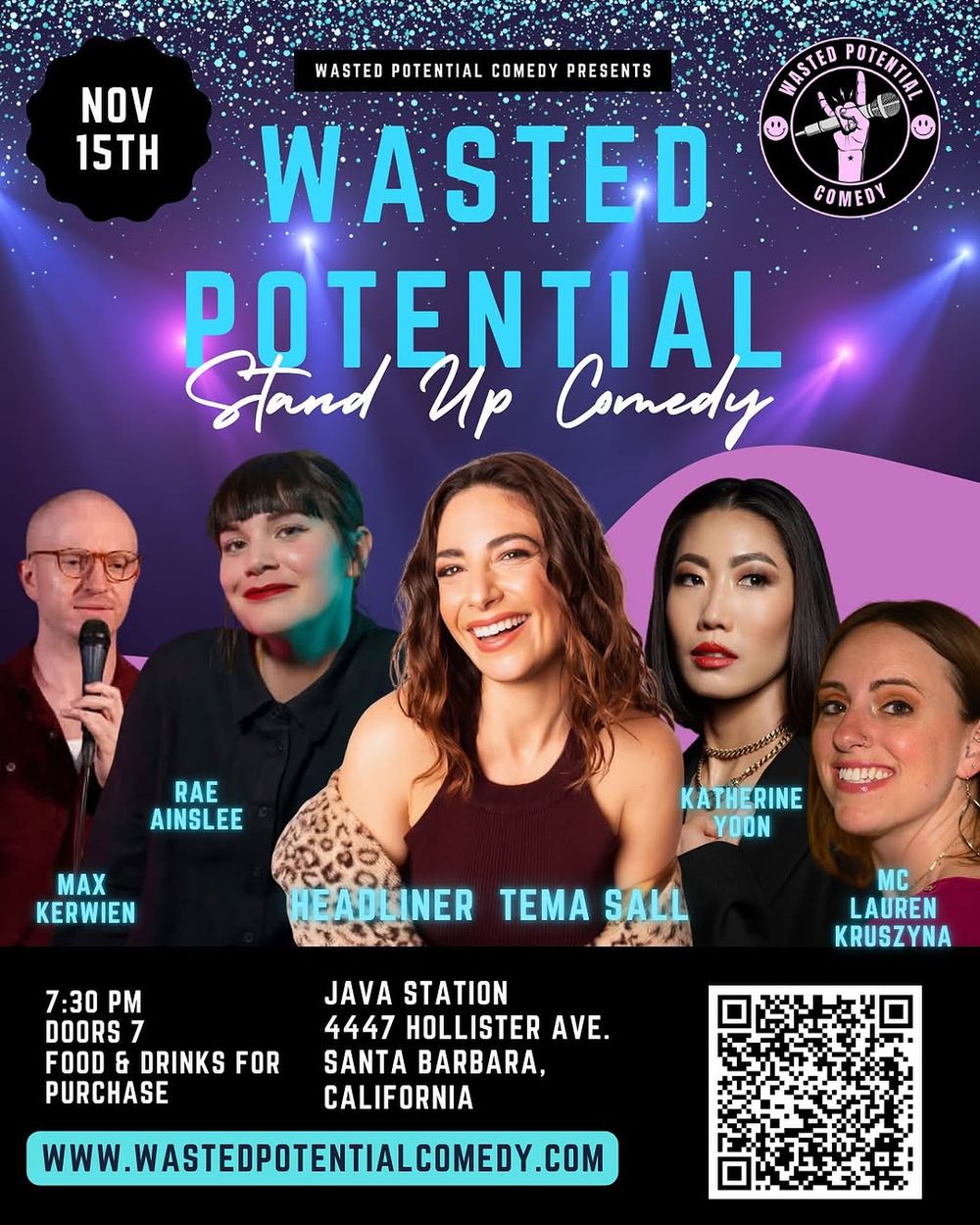 Next show at Java Station in Santa Barbara is Saturday, November 15, 2025!

Put on by Wast
