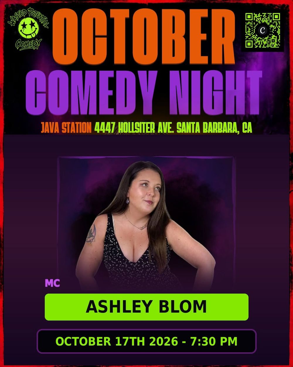🎤 Hosting our October show is Wasted Potential Comedy's own @ashleyblomcomedy!

Originall