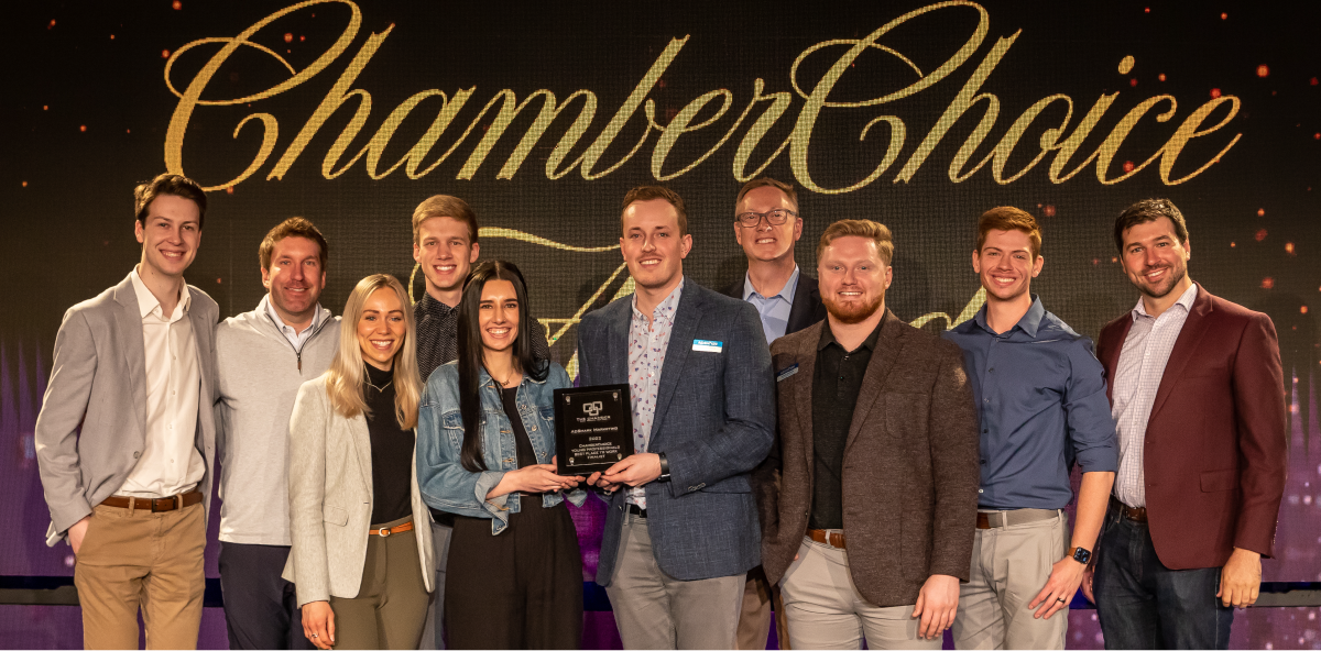 The AdShark team accepts the award as a finalist for the 