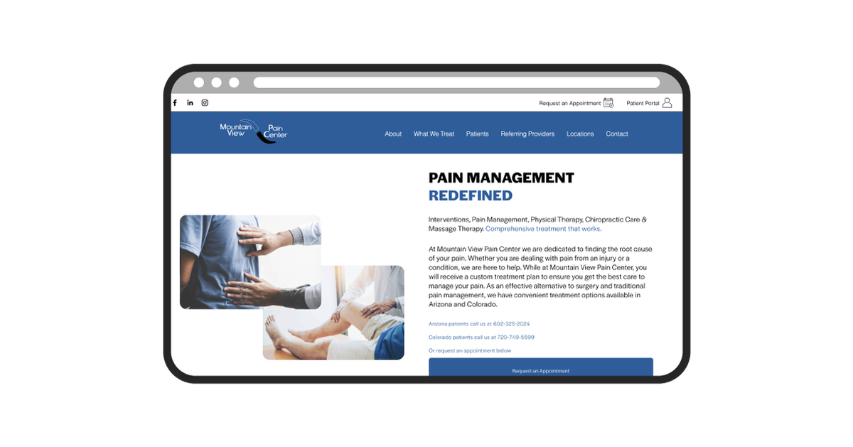 mountain view chiropractor website