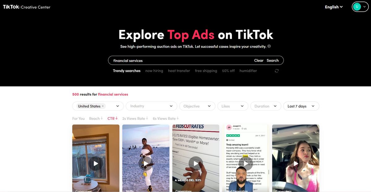 tiktok ad center free