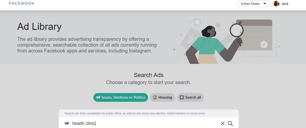 facebook ad library use