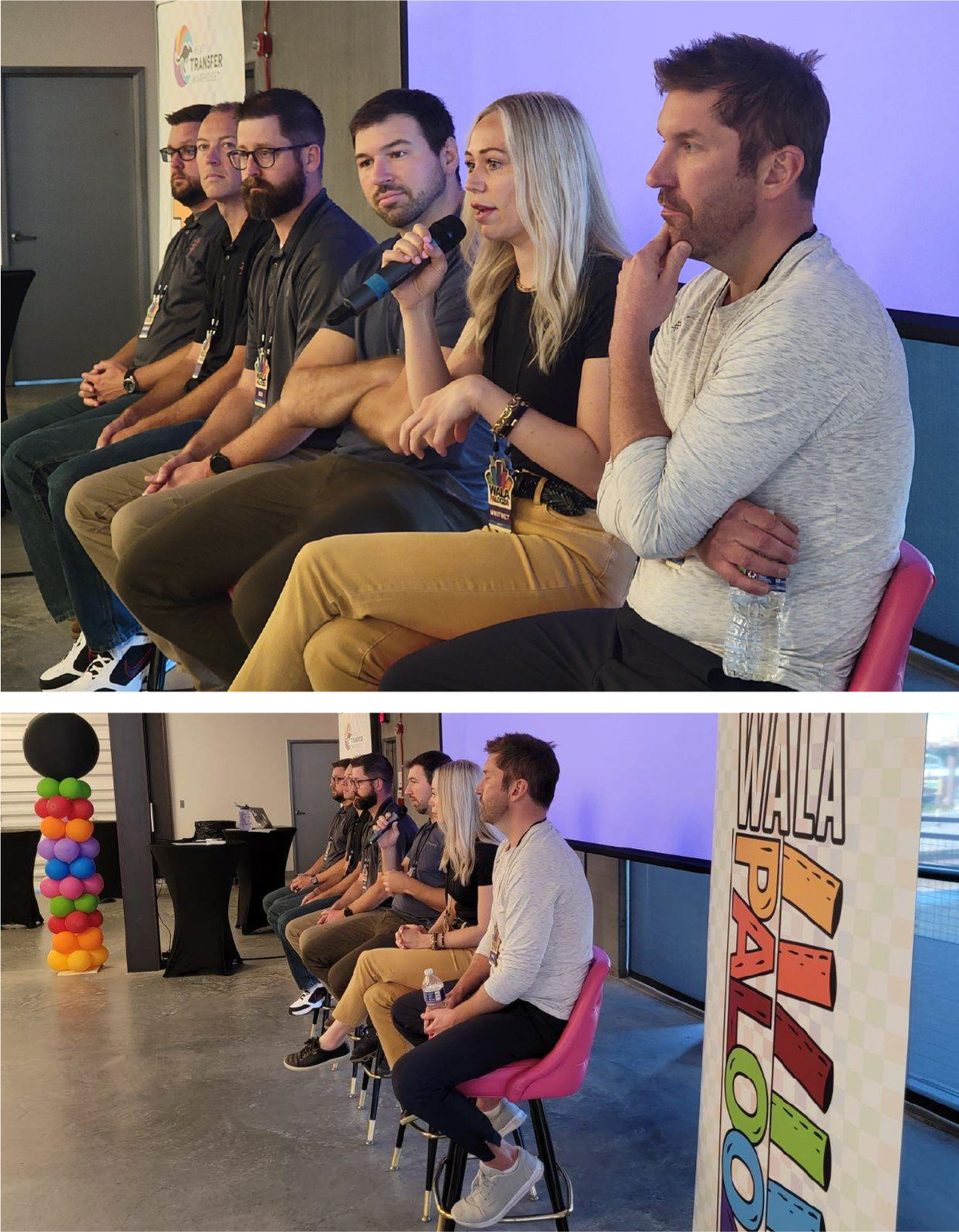 Rick Berg, Sean Maki, and Whitney Jensen from AdShark sit on the Heat Transfer Warehouse marketing panel
