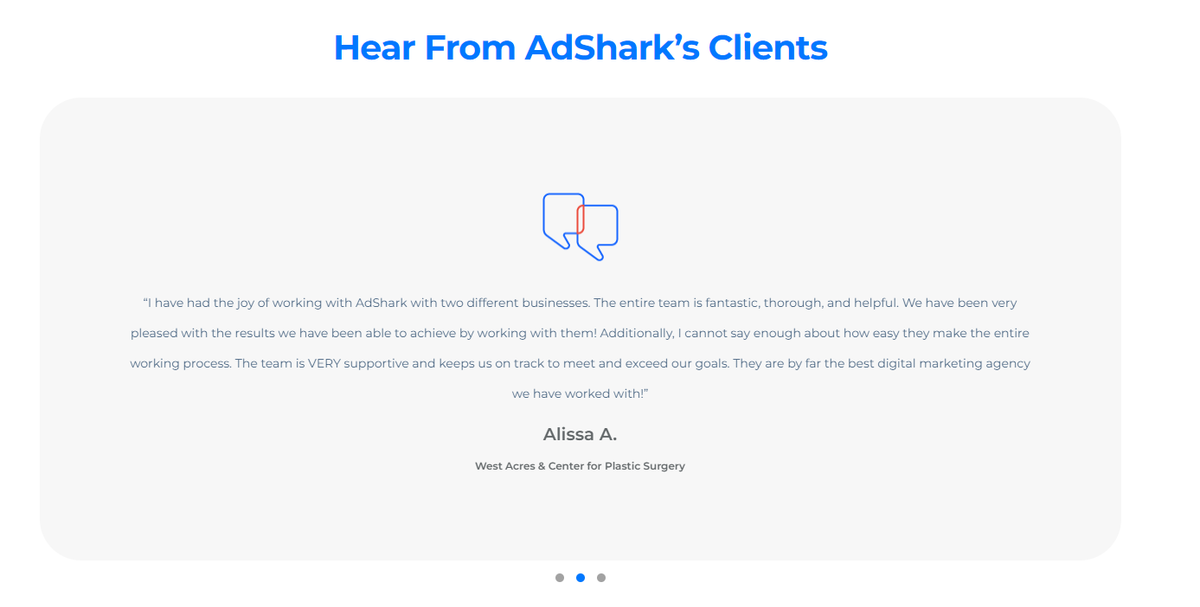 testimonial example for landing page